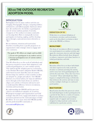 R3 and the Outdoor Recreation Adoption Model